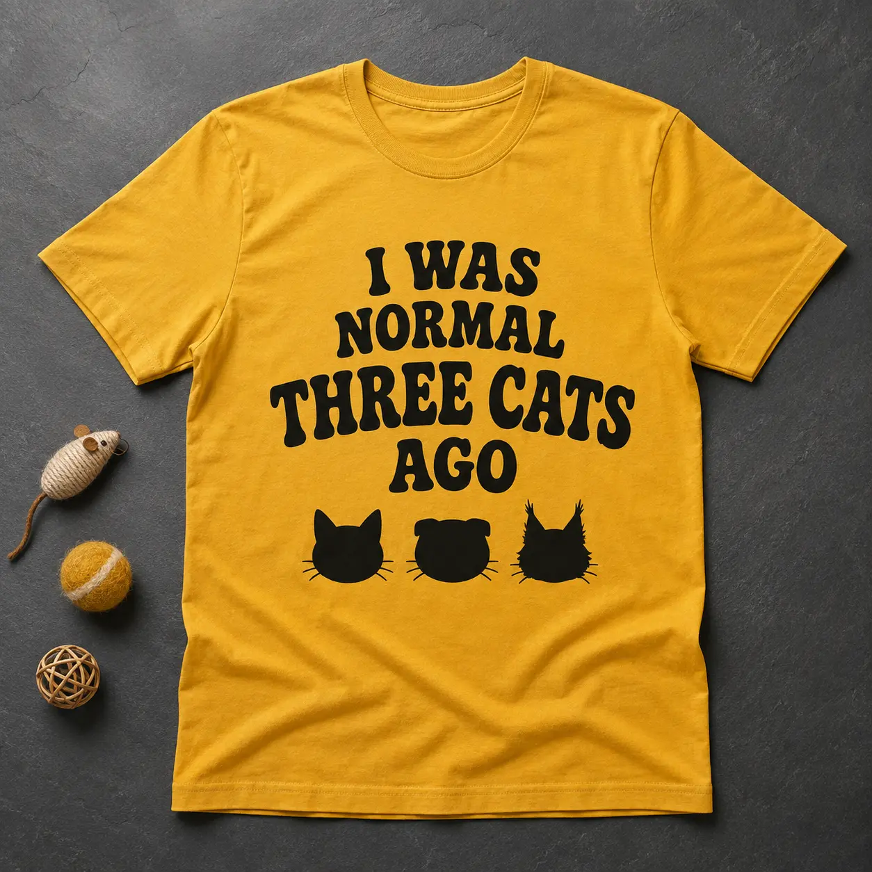 I Was Normal Three Cats Ago funny cat T-shirt design