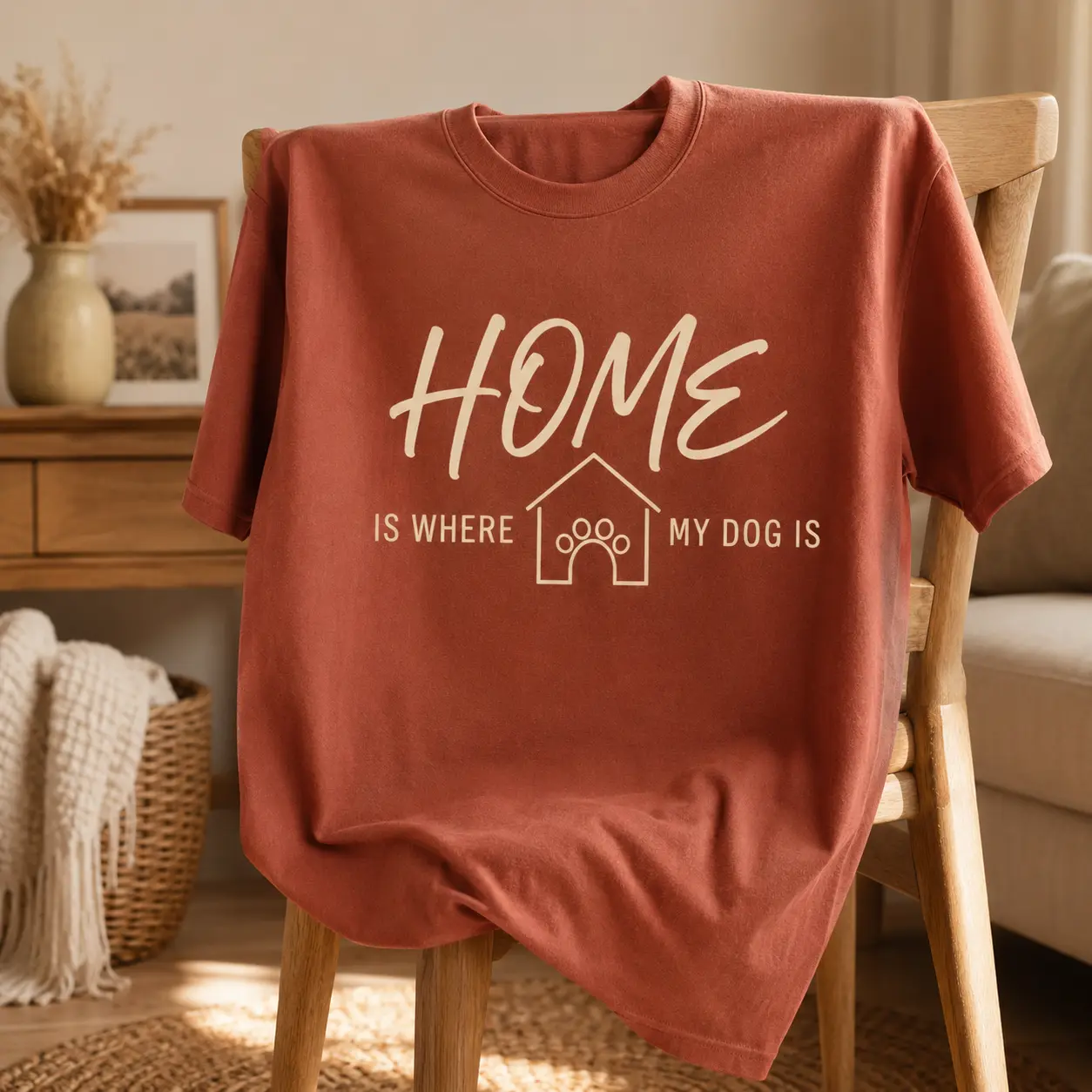 Home Is Where My Dog Is funny dog T-shirt design