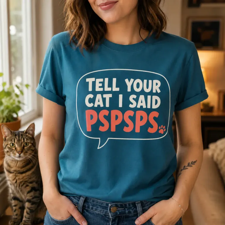 Tell Your Cat I Said PSPSPS funny cat T-shirt design