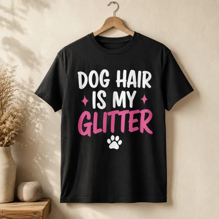 Dog Hair Is My Glitter funny dog T-shirt design