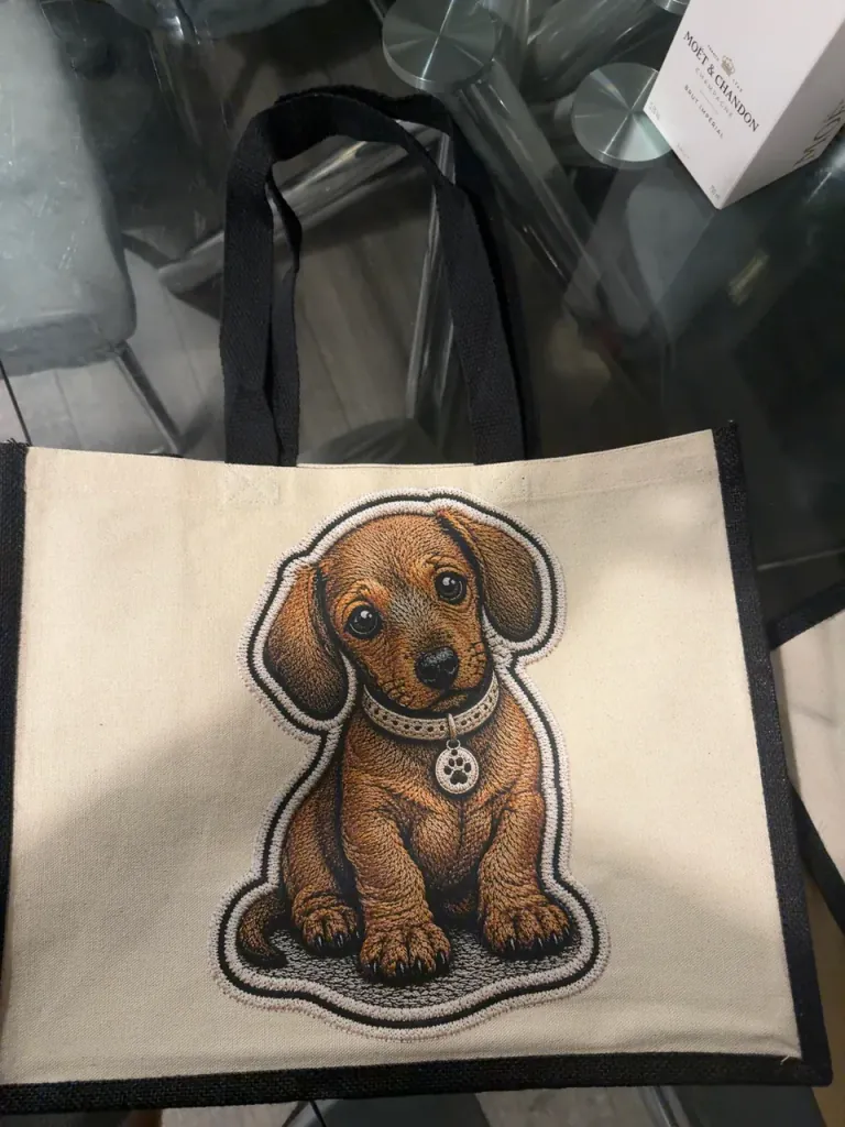 Real personalised pet portrait tote bag