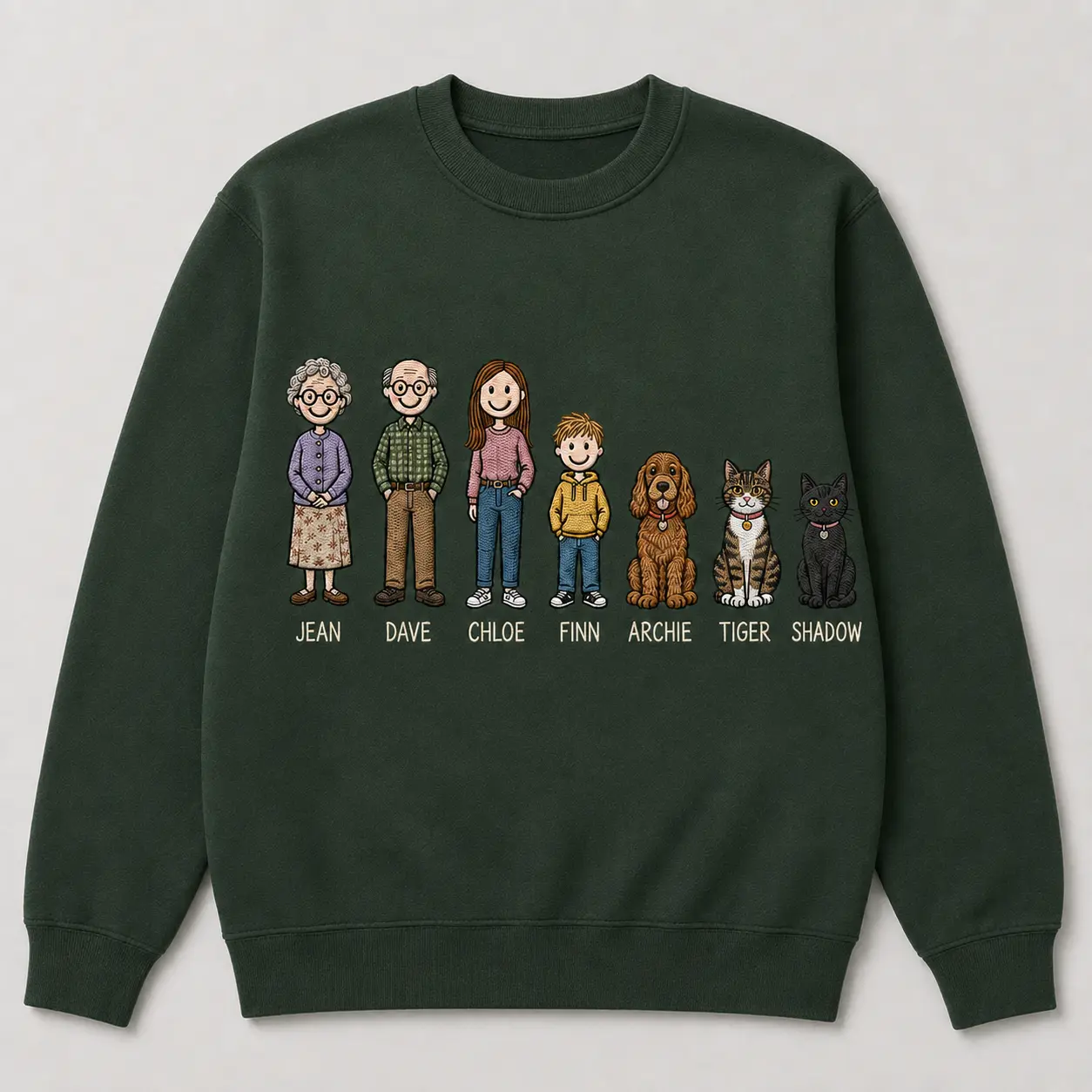 Personalised multi-generation portrait clothing by Silly Sausage